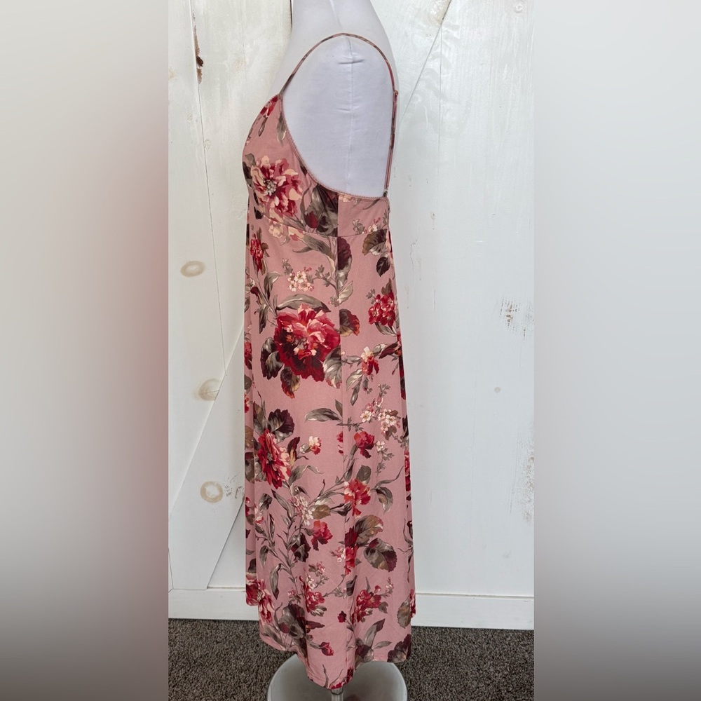 Zimmermann Floral Cassia Midi Slip Dress Thin Straps Pink Women’s Size 10 - Picture 5 of 13